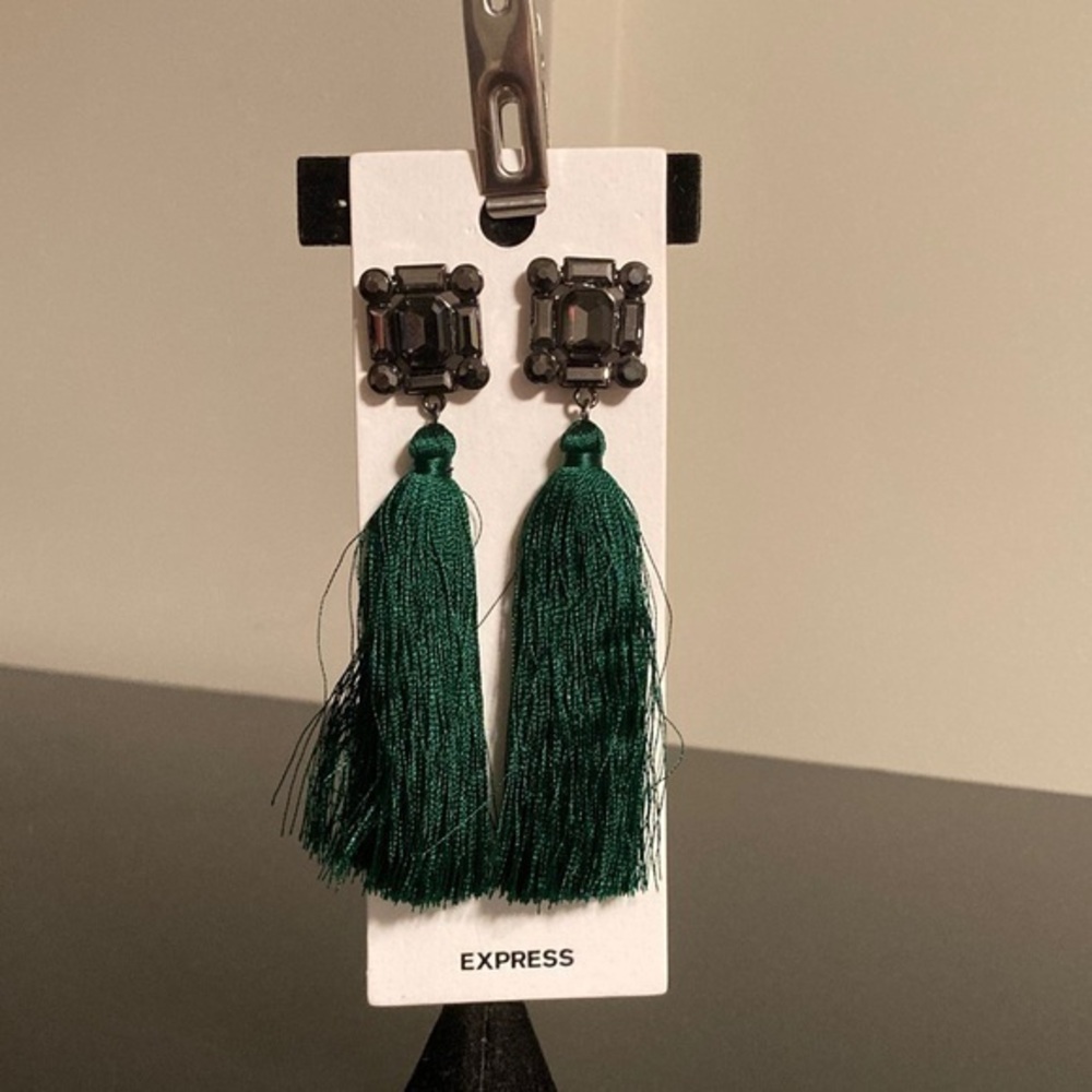 Express Emerald Tassel Earrings